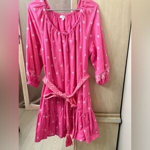 Elegant Pink Embroidered Women's dress